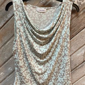 Sleeveless rayon Calvin Klein blouse floral print , cool and comfortable